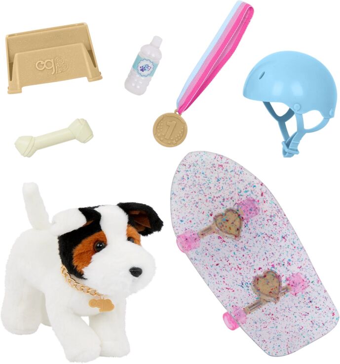 Our Generation Λούτρινο Σκυλάκι Parsons Russell Terrier 6'' With Skateboard (BD35262Z) (1)