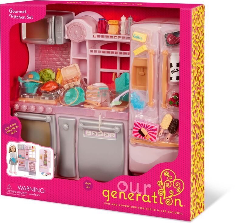 Our Generation Σετ Gourmet Kitchen With Accessories Light Pink (BD35425Z) (1)