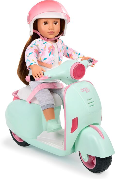 Our Generation Scooter With helmet Light Aqua (BD35585Z) (3)