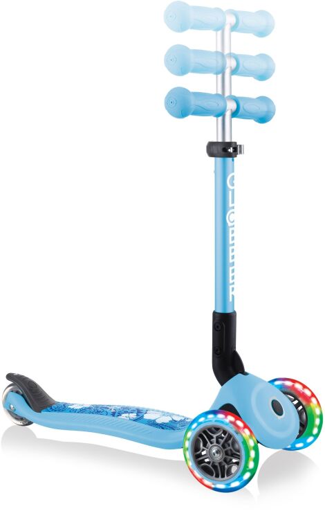 Globber Scooter Junior Foldable Fantasy Lights Flowers Pastel Blue (433-200) (4)