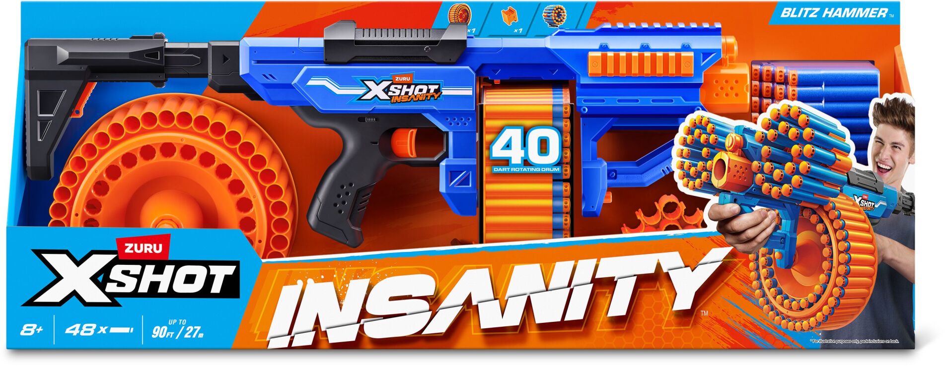 Zuru X-Shot Insanity Blitz Hammer 48 Darts (36917) (1)