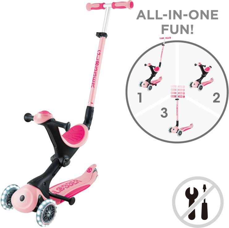 Globber Scooter Go.Up Deluxe Fantasy Lights Deep Pastel Pink (646-710-2) (12)