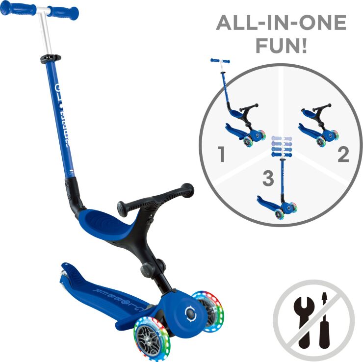 Globber Scooter Go.Up Active Lights Navy Blue (744-100) (9)