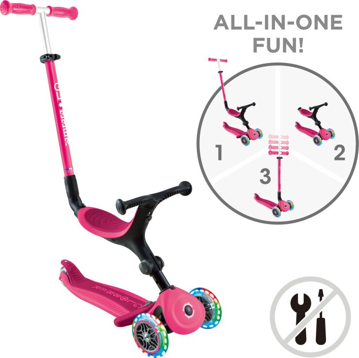 Globber Scooter Go.Up Active Lights Funchsia (744-110) (12)