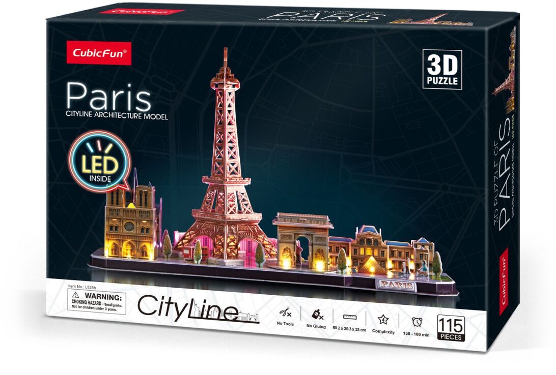 CubicFun Παζλ 3D LED-City Line Paris 115Τμχ (L525h) (0)