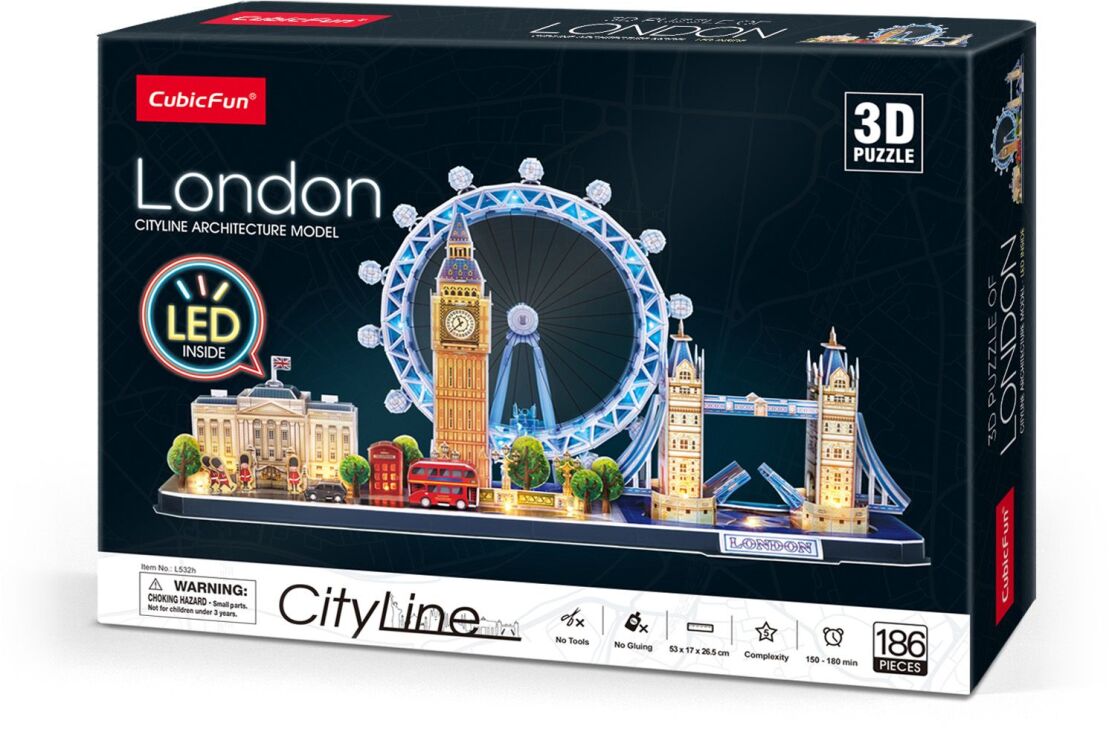 CubicFun Παζλ 3D LED-City Line London 186Τμχ (L532h) (0)