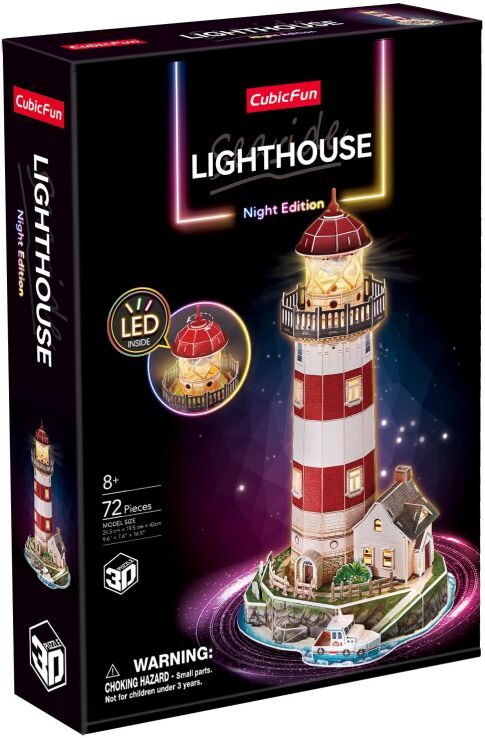 CubicFun Παζλ 3D LED-Lighthouse Night Edition 72Τμχ (L540h) (0)