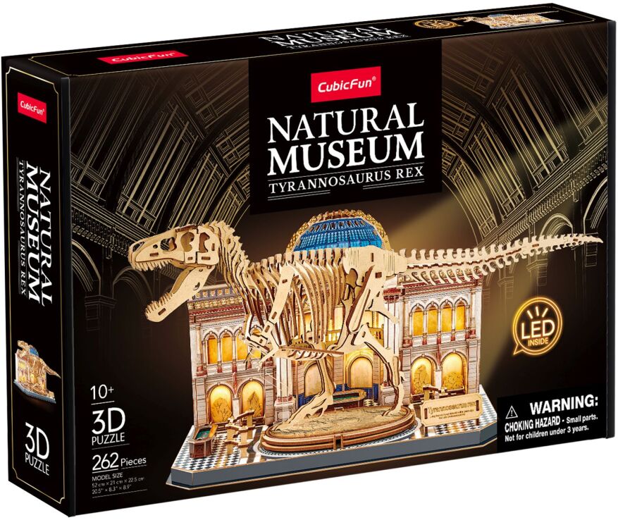 CubicFun Παζλ 3D LED Ξύλινο Natural Museum-T-Rex 262Τμχ (L546h) (0)