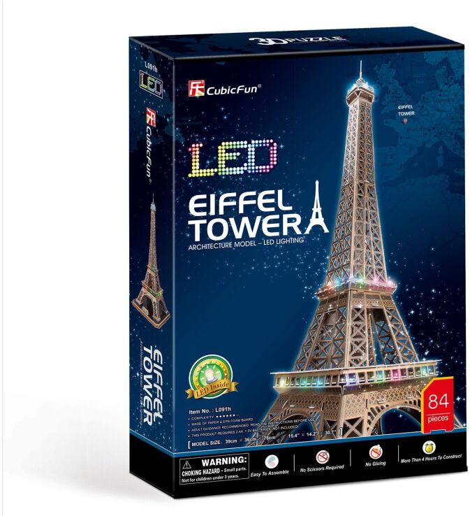CubicFun Παζλ 3D LED-Eiffel Tower 84Τμχ (L091h) (0)