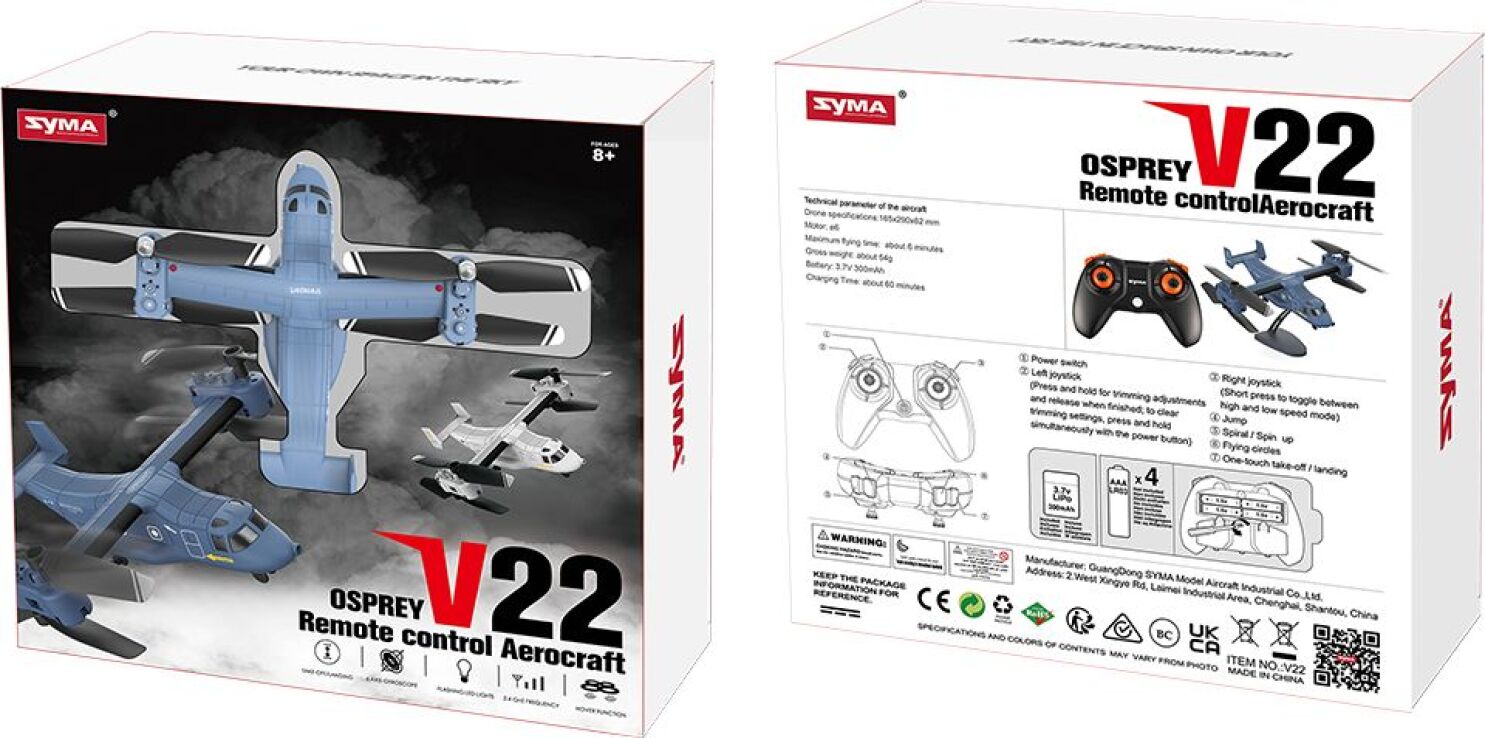 BW Τηλεκατευθυνόμενο Syma Aerocraft 2.4G Opsrey D22-2 Χρώματα (V22) (3)