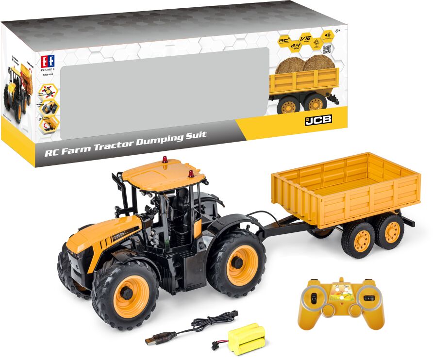 BW Τηλεκατευθυνόμενο Farm Tractor 1:16 With Trailer Light & Sound (E360-003) (0)