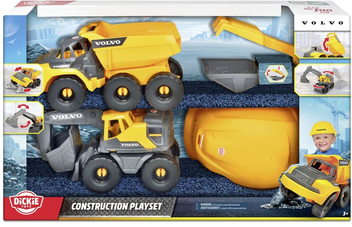 Dickie F/W Volvo Construction Playset+2 Αυτοκίνητα (203729026) (1)