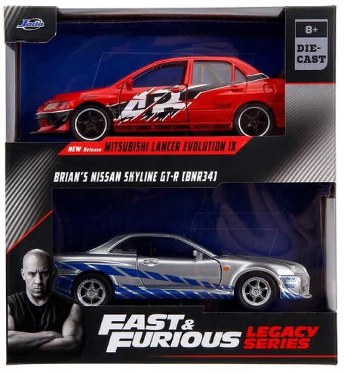 Jada Fast & Furious Legacy Όχημα Mitsubishi & Nissan 1:32 2Τμχ (253202019) (1)