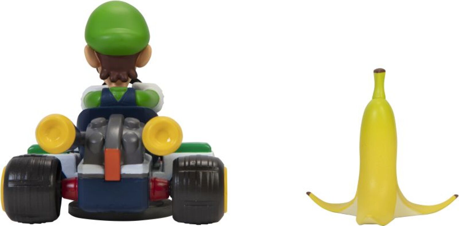 Jakks Pacific Nintendo Φιγούρα 2.5" Super Mario Spin Out Luigikart (408754) (2)
