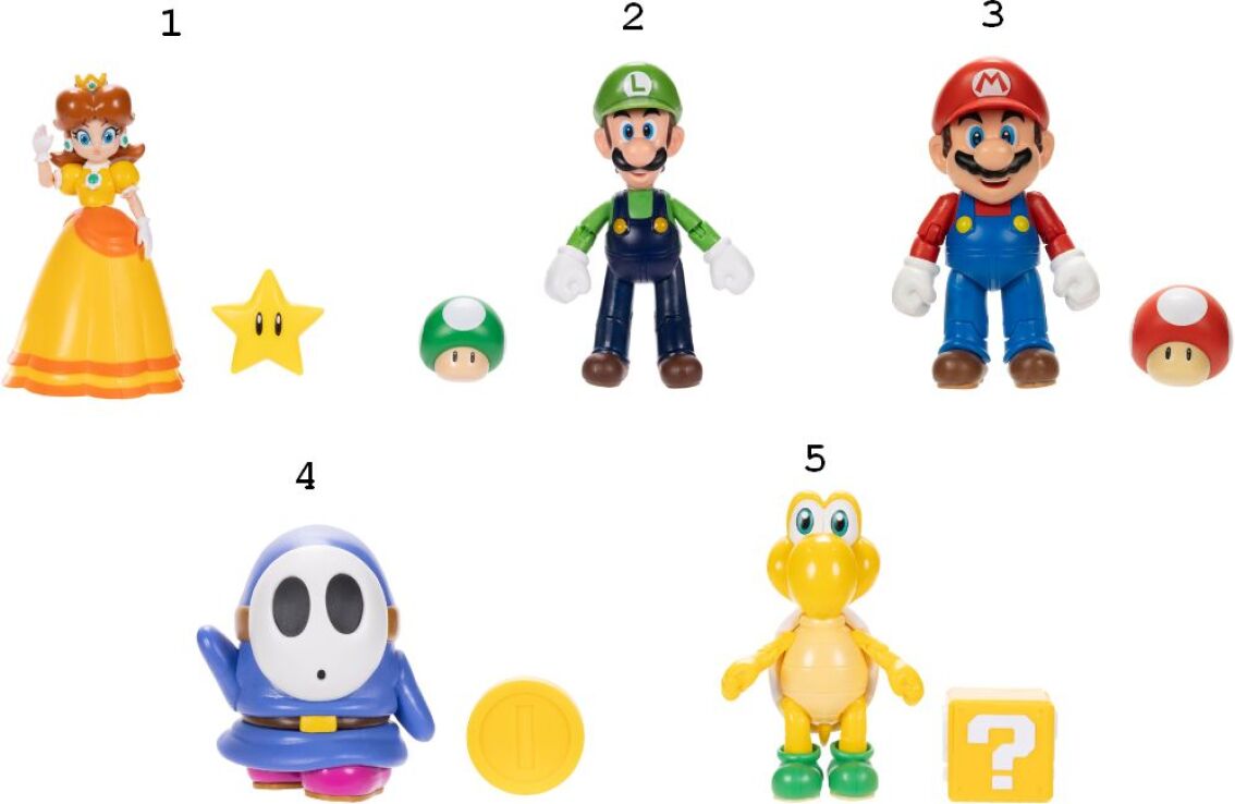 Jakks Pacific Φιγούρα 4'' Super Mario W.38-5 Σχέδια (421664-6) (1)