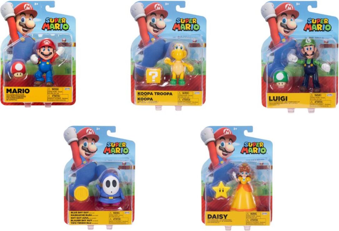 Jakks Pacific Φιγούρα 4'' Super Mario W.38-5 Σχέδια (421664-6) (2)