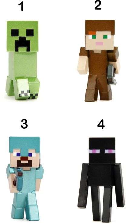 Jada Minecraft Φιγούρες 2.5'' W.3-4 Σχέδια (253260005) (1)