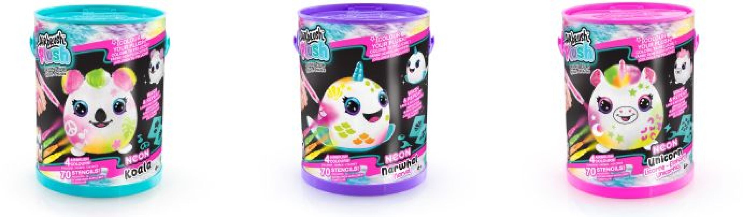 Canal Airbrush Plush Neon Squish Plush Bucket S2-3 Σχέδια (AIR022) (2)