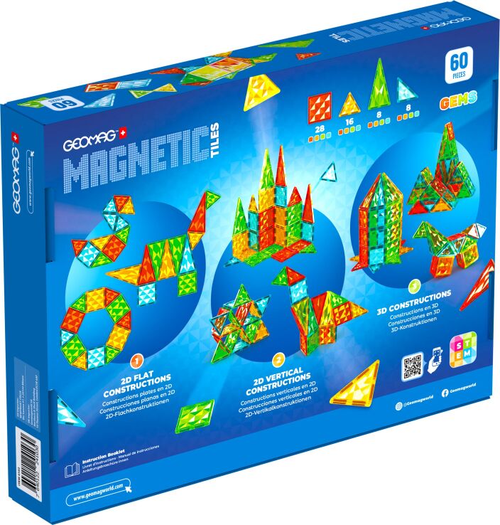Geomag Magnetic Tiles Gems 60pcs. (PF.224.103.00) (6)