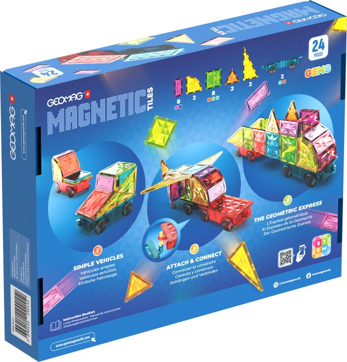 Geomag Magnetic Tiles Gems Vehicles 24pcs. (PF.224.211.00) (6)