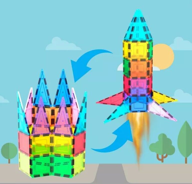 Picasso Tiles Magnetic Rocket Booster Set 32Τμχ (PT32) (2)
