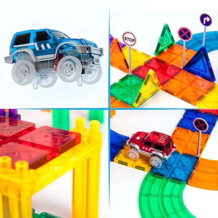 Picasso Tiles Magnetic Building Racing Track Set 80Τμχ (PTR80) (3)