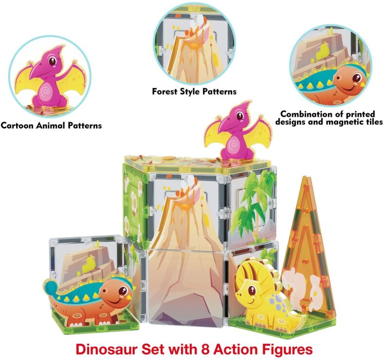 Picasso Tiles Dinosaur Set With 8 Figures 26Τμχ. (PTQ23) (2)