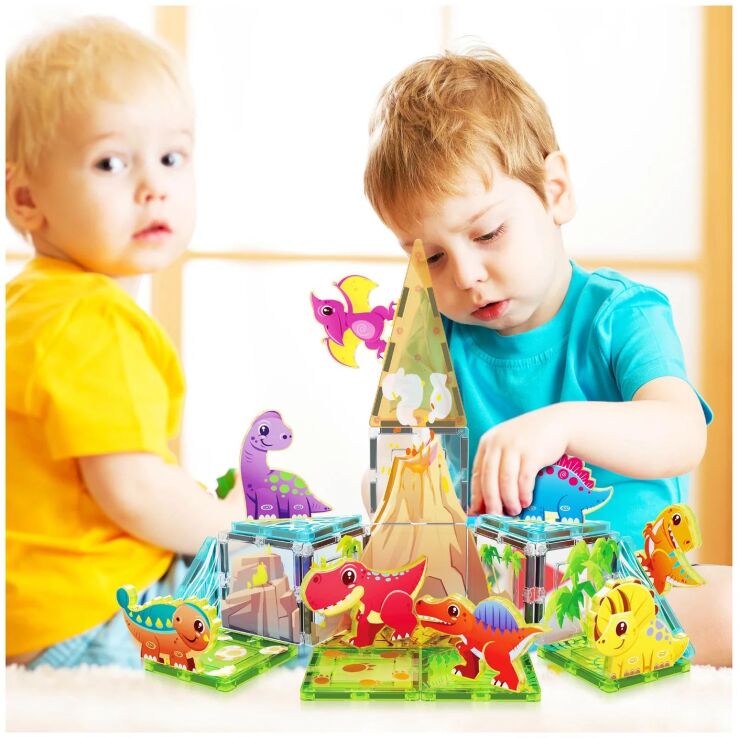 Picasso Tiles Dinosaur Set With 8 Figures 26Τμχ. (PTQ23) (3)