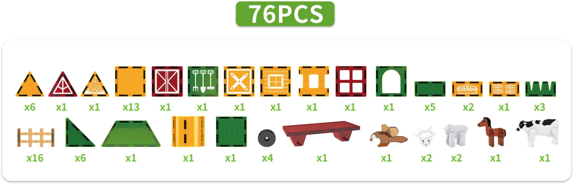 BW Magnetic Tiles Φάρμα 76Τμχ (X5203) (2)