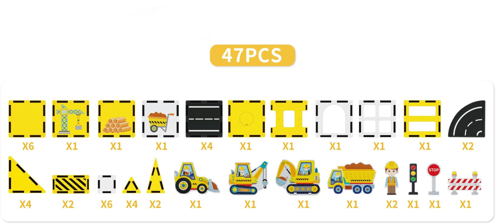 BW Magnetic Tiles Construction Set 47Τμχ (X6035) (2)