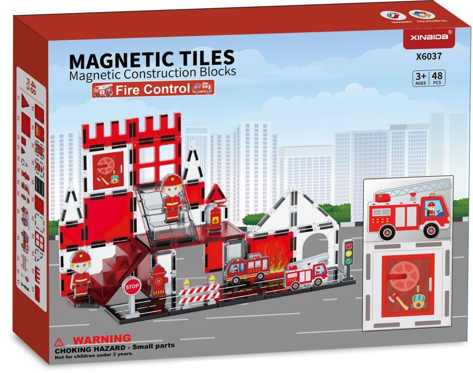 BW Magnetic Tiles Πυροσβεστική Fire Control 48Τμχ (X6037) (0)