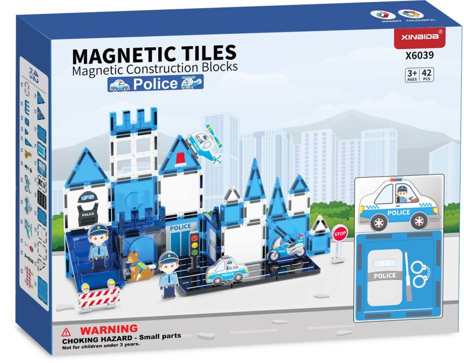 BW Magnetic Tiles Αστυνομία 42Τμχ (X6039) (0)