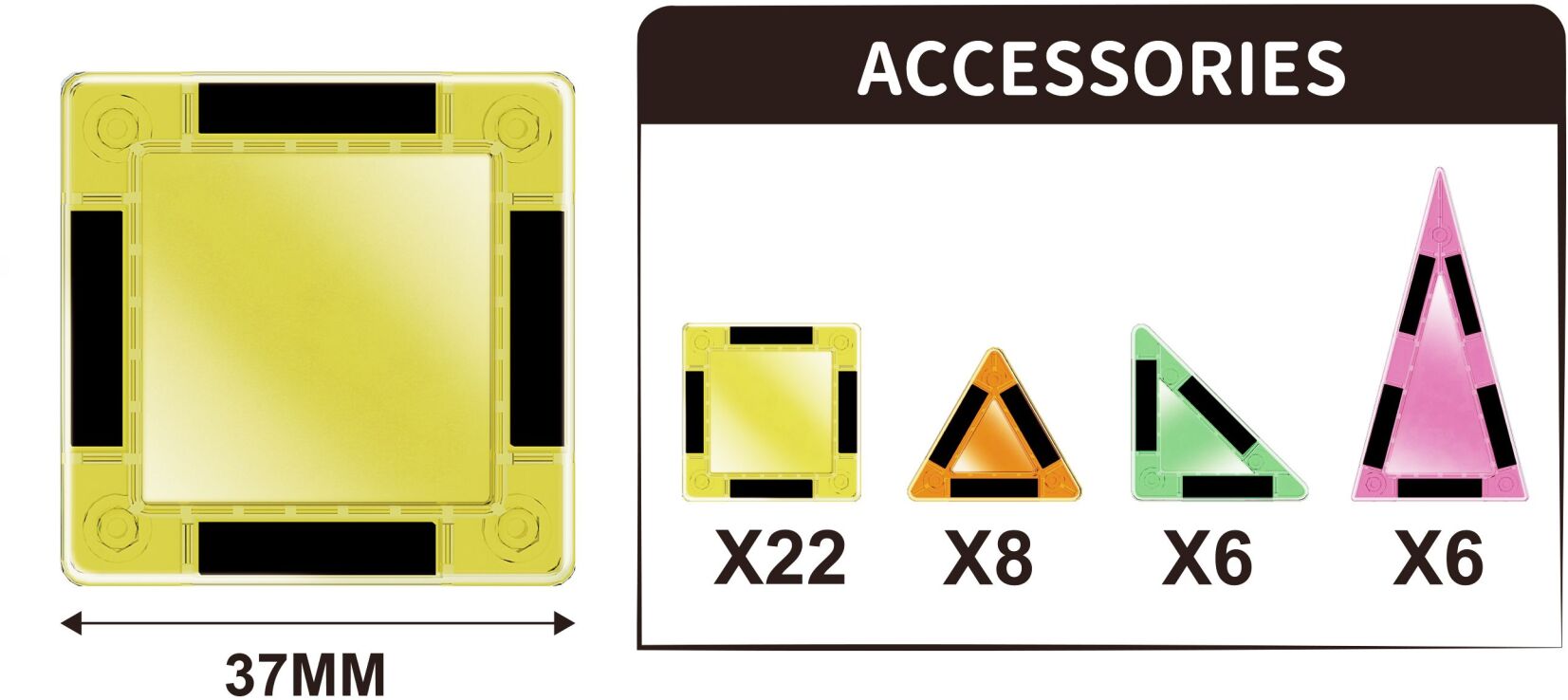 BW Magnetic Tiles Mini 42Τμχ. (X7026) (2)
