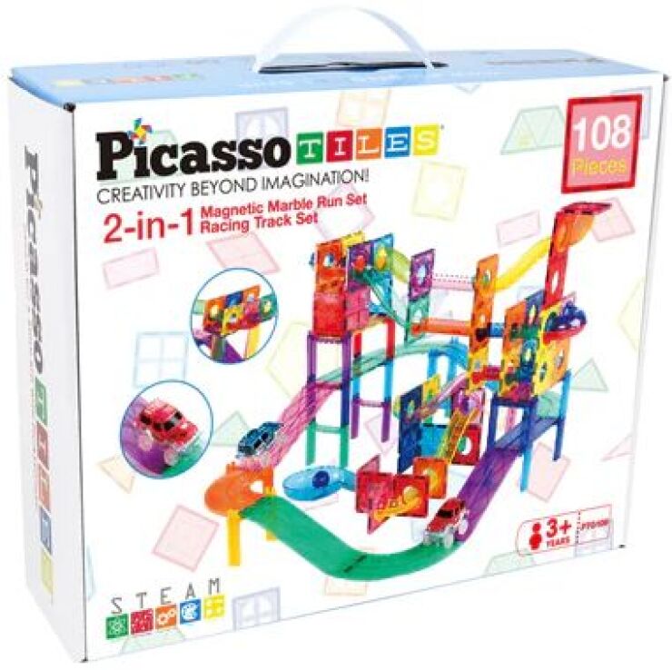 Picasso Tiles Marble Run Racing Track Set 2 In 1 108Τμχ (PTG108) (0)