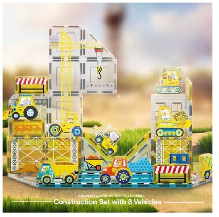 Picasso Tiles Construction Set With 8 Vehicles 45Τμχ (PTQ11) (6)
