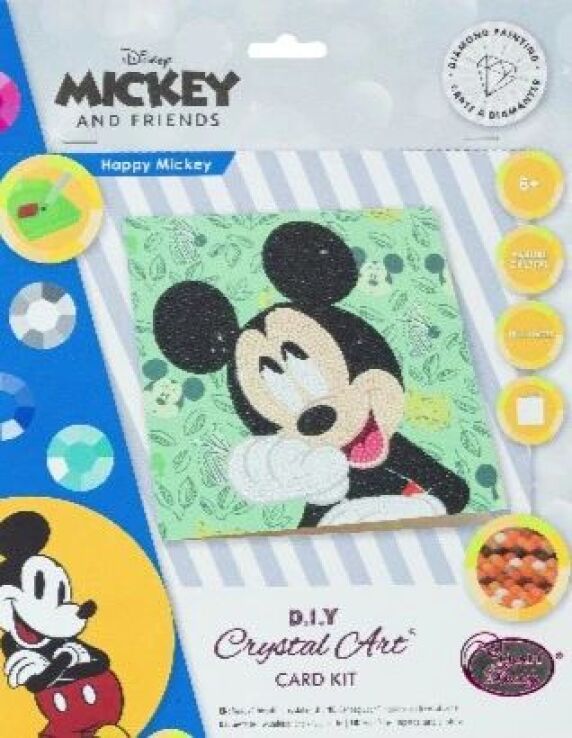 Craft Buddy Card Crystal Art Happy Mickey 18X18cm (CCK-DNY805) (1)