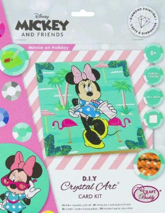 Craft Buddy Card Crystal Art Minnie On Holiday 18X18cm (CCK-DNY807) (1)