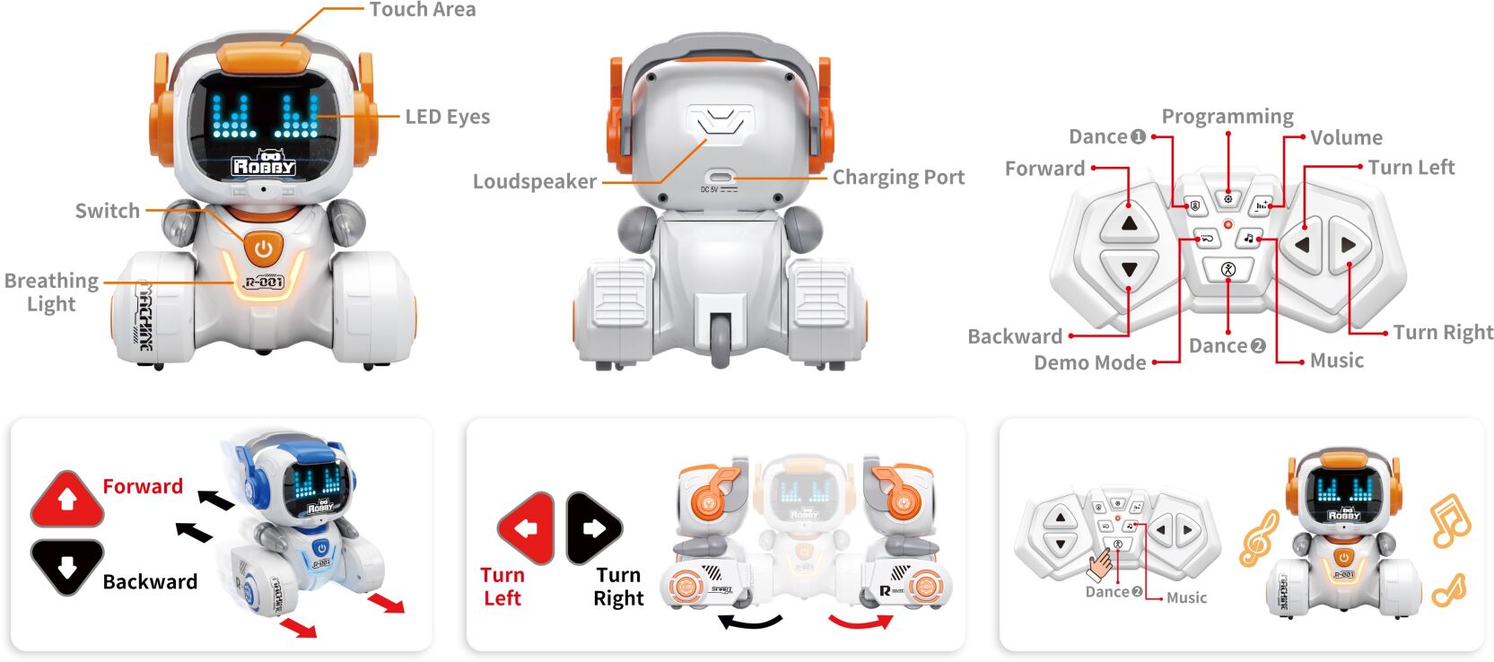 BW Robot Robbotic Robby With Light & Sound-2 Σχέδια (A101) (4)