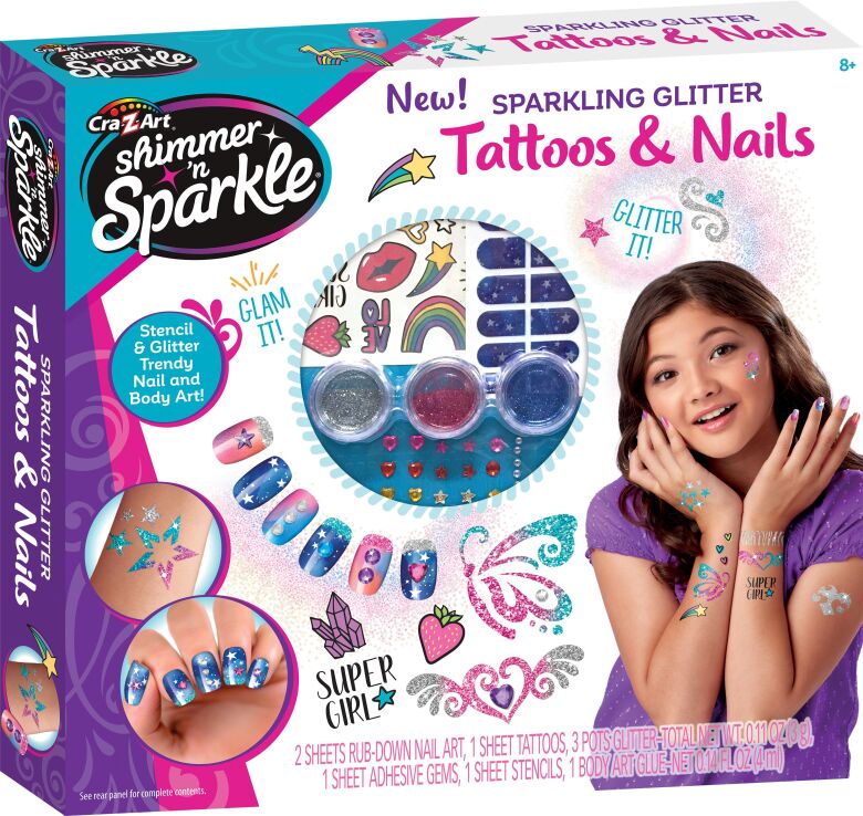 Cra-Z-Art Shimmer 'N Sparkle Sparkling Glitter Tattoos & Nails (65502) (0)