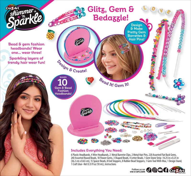 Cra-Z-Art Shimmer'N Sparkle Sparkling Headbands & Barrettes (65595) (6)