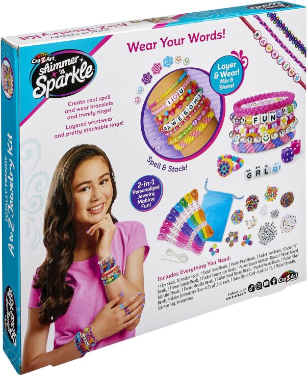 Cra-Z-Art Shimmer 'N Sparkle Totally Trendy A-Z Jewelry Set (65664) (6)