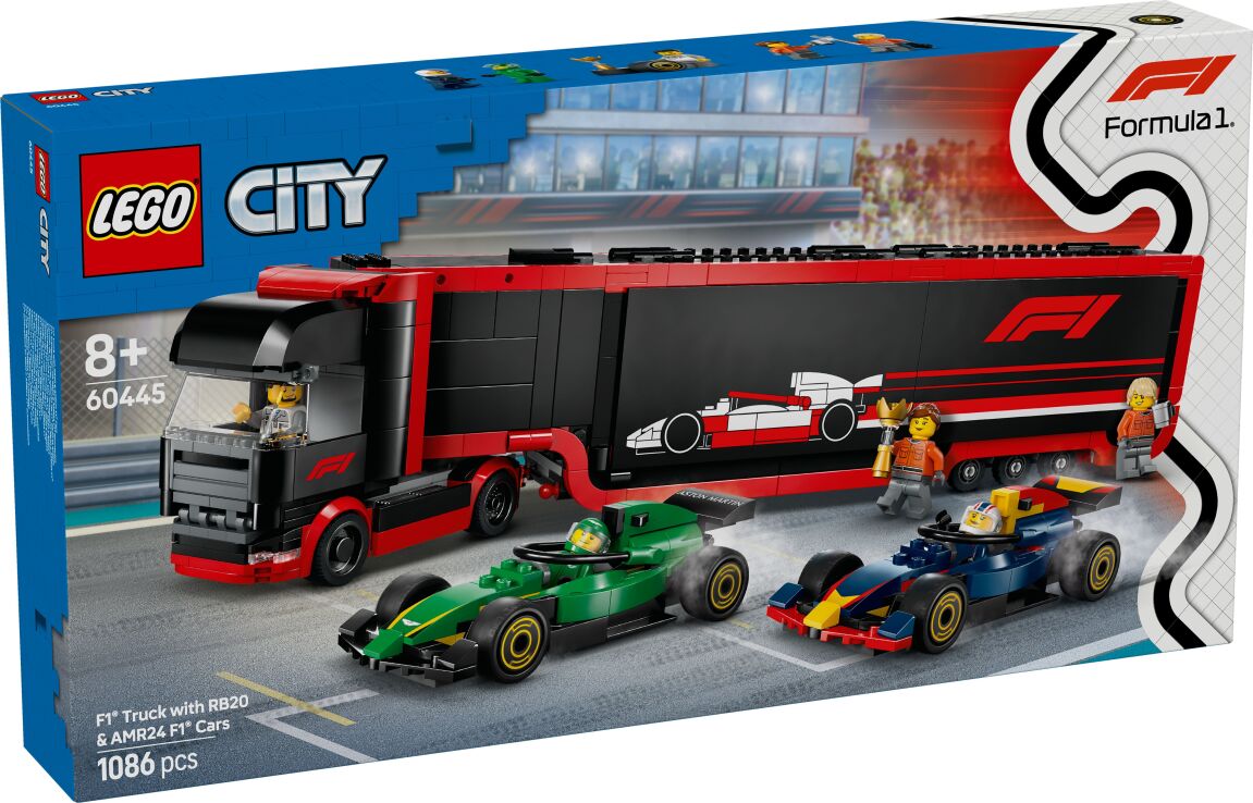 LEGO City F1 Truck With RB20 & AMR24 F1 Cars (60445) (0)