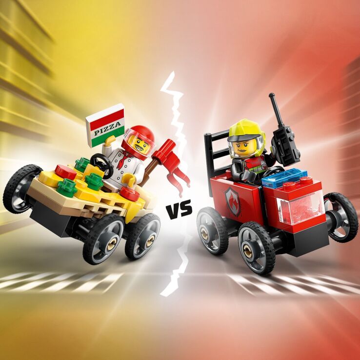 LEGO City Pizza vs. Fire Truck Race Car (60458) (2)