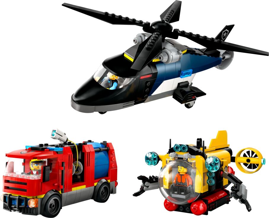LEGO® City Helicopter, Fire Truck & Submarine Remix (60462) (1)