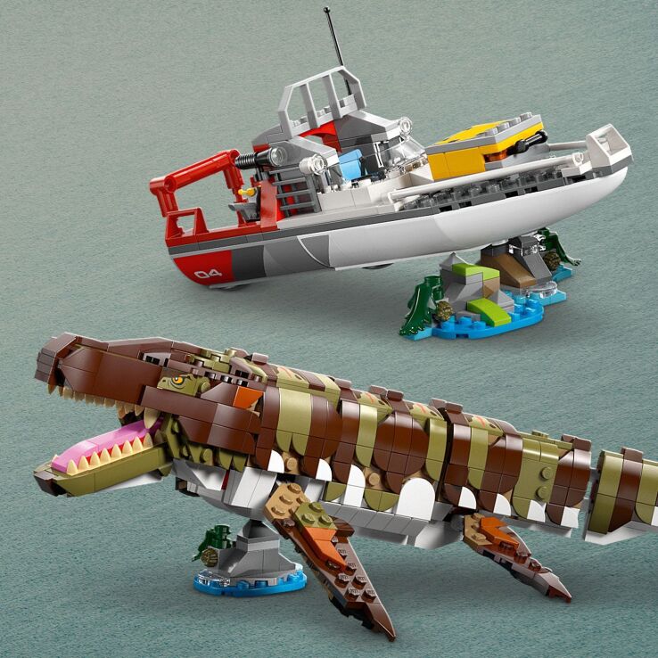 LEGO Jurassic World Brick-Built Mosasaurus Boat Mission (76974) (4)