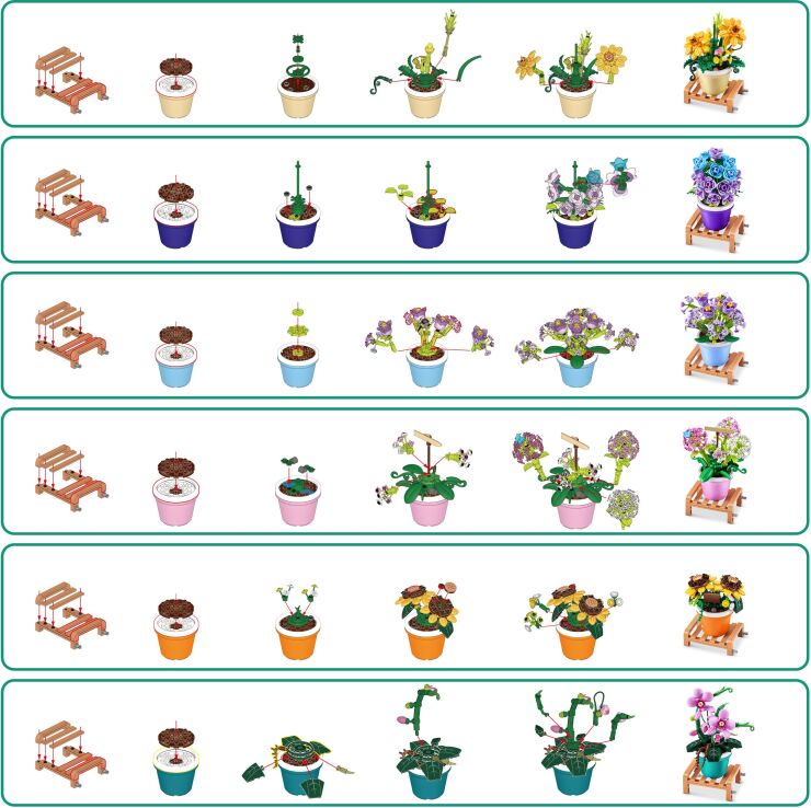 Zuru Max Premium Bricks Garden Pot Plants Series 1-6 Σχέδια-1Τμχ  (83183) (2)