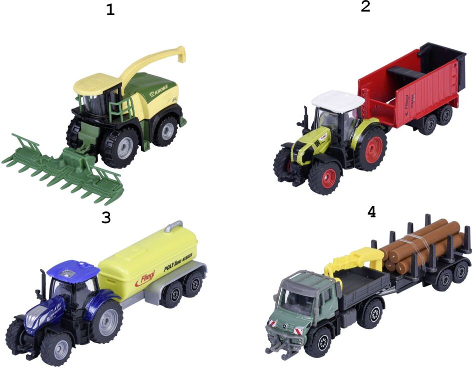 Majorette D/C Οχήματα Farm Trailer 13cm-4 Σχέδια (8503002000) (1)