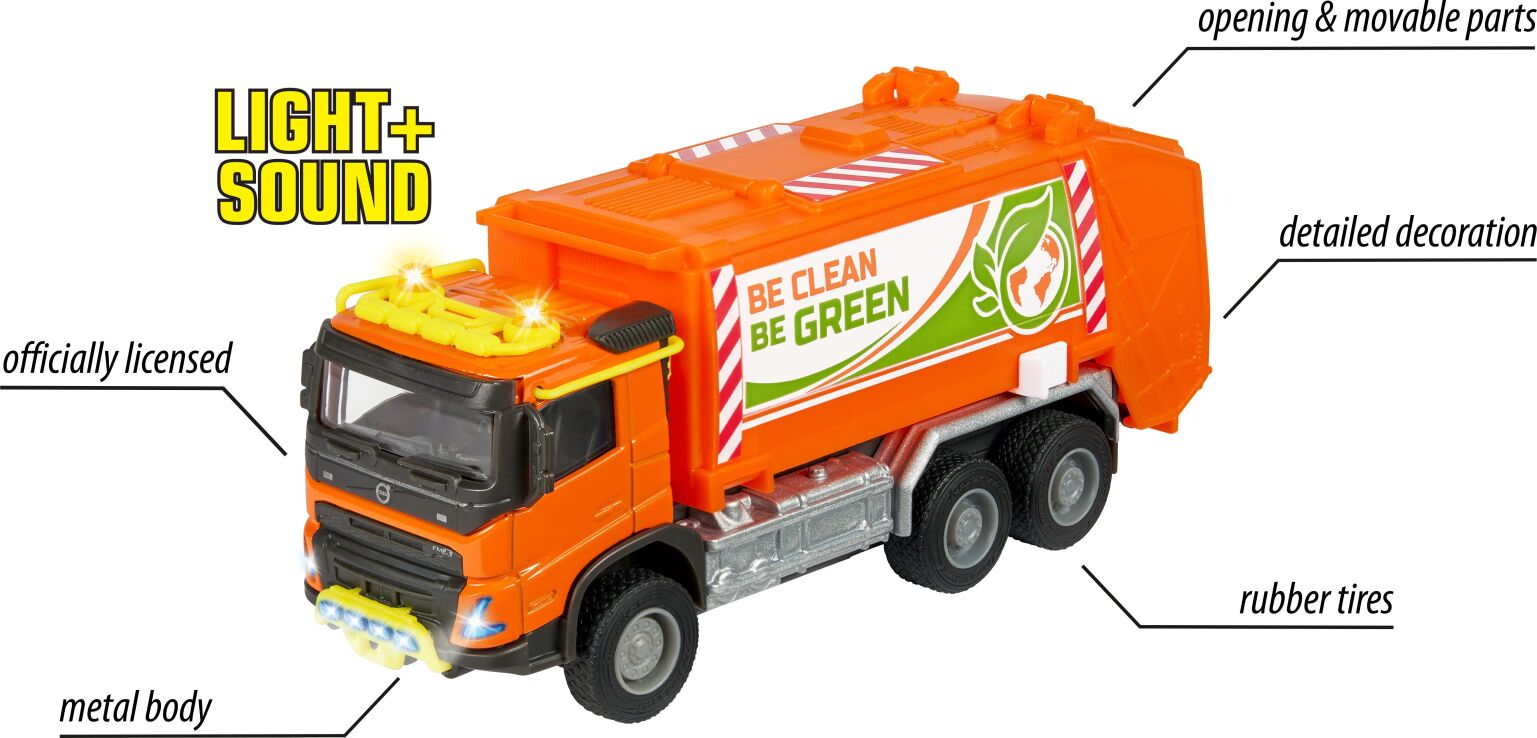 Majorette D/C Όχημα Volvo Garbage Truck Collector 19cm (213743000) (3)