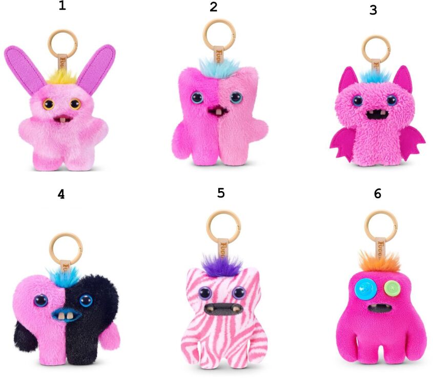 Zuru Λούτρινο Fuggler Keyrings Baby Pinkles-6 Σχέδια (15759) (1)