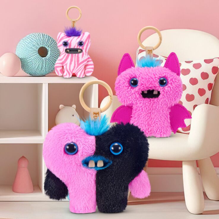 Zuru Λούτρινο Fuggler Keyrings Baby Pinkles-6 Σχέδια (15759) (10)